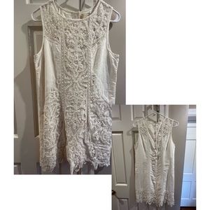 Anthropologie White Lace Dress